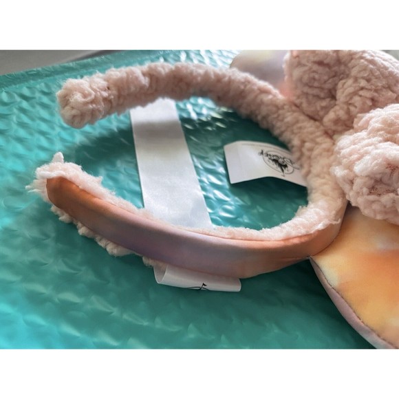 Disney Parks Water Color Tie Dye Sherpa Minnie Mouse Ears Headband NEW - Picture 4 of 5